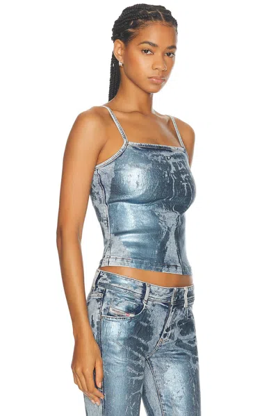 Diesel Denim Top With Frontal Monogram In Denim
