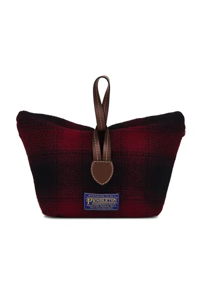 Maison Margiela Paper Clutch Bag In Red & Chestnut