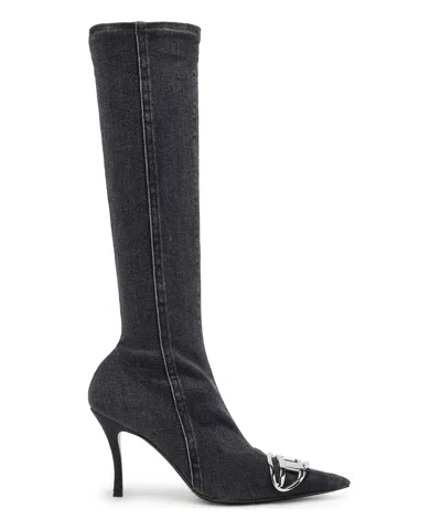 Shop Diesel Venus Heeled Boots In Black