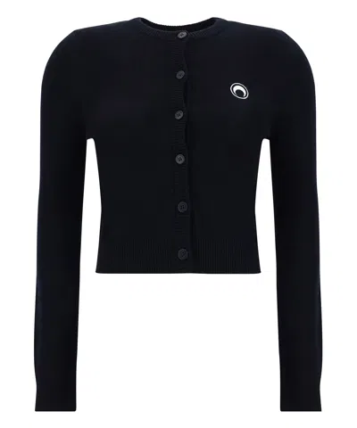 Marine Serre Core Knit Cardigan In Black