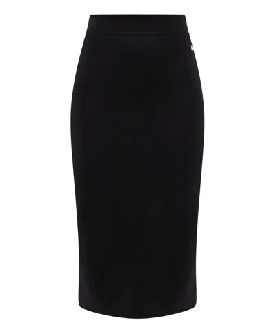 Dolce & Gabbana Viscose Blend Longuette Skirt In Black
