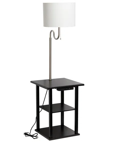 Lalia Home 57in Modern 2-tier End Table Floor Lamp With 2 Usb Charging Ports &  Power Outlet