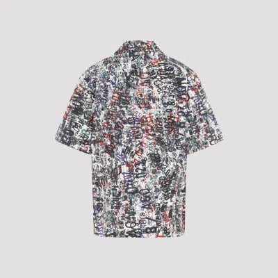 Shop Bottega Veneta Viscose Degrade Print Shirt In Chalk Multicolour