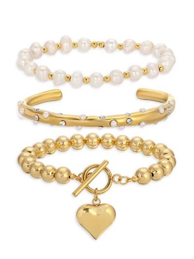 Eye Candy La Women's Luxe Reims 3-piece Bracelet Set In Neutral