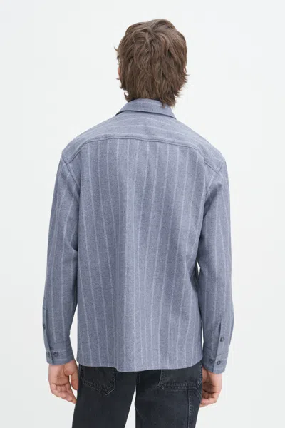 Filippa K Brushed Wool Overshirt In Blue