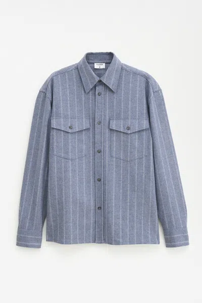 Filippa K Brushed Wool Overshirt In Blue