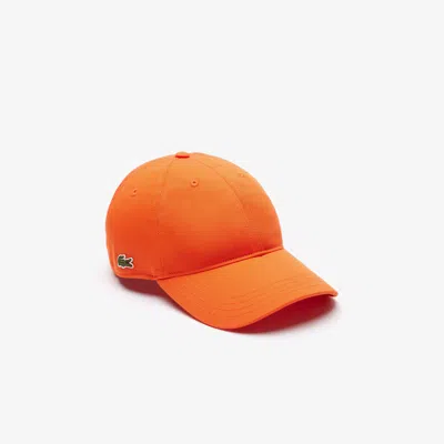 Lacoste Unisex Organic Cotton Twill Cap - One Size In Orange
