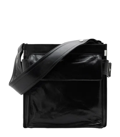 Shop Burberry Small Leather Trench Tote Bag In Black