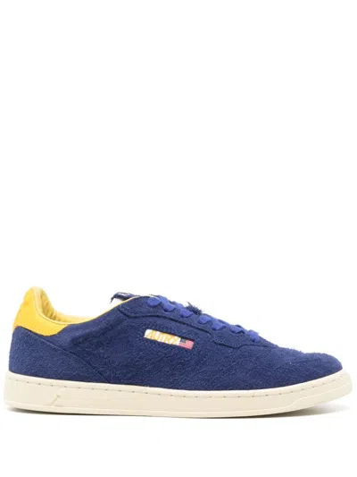 Autry Medalist Flat Sneakers In Lanzuli And Dandelion Suede In Ul01 - Lazuli Dandelion
