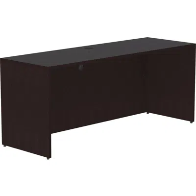 Lorell Essentials Series Credenza Shell - 72" X 24"29.5" Credenza Shell, 1" Top - Finish: Espresso, Silver