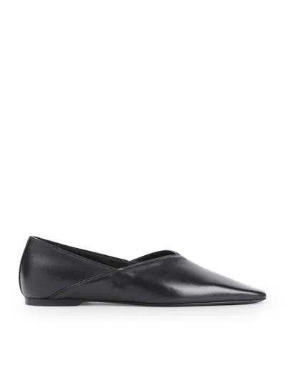 Totême The Everyday Flat Black Nappa Leather Ballerinas In Black