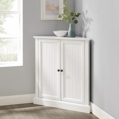 Crosley Furniture Shoreline Stackable Corner Pantry White