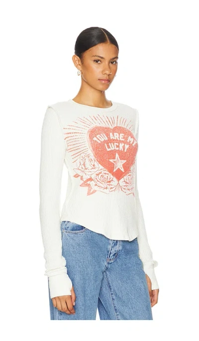 Free People Lucky Locket Thermal Graphic T-shirt In Ivory