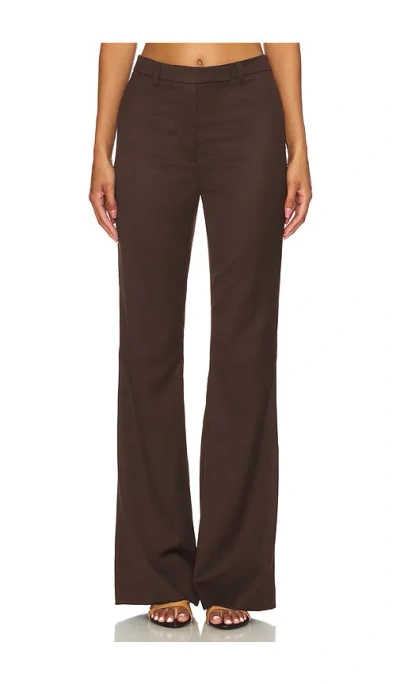 Apres Studio Wool High Waist Pant In Chocolate
