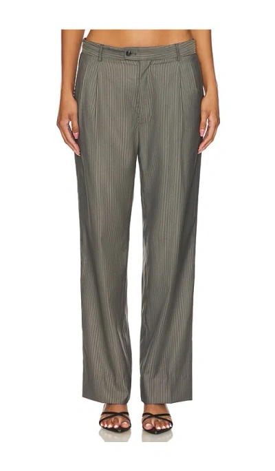 Apres Studio Tailored Wool Pant In Taupe