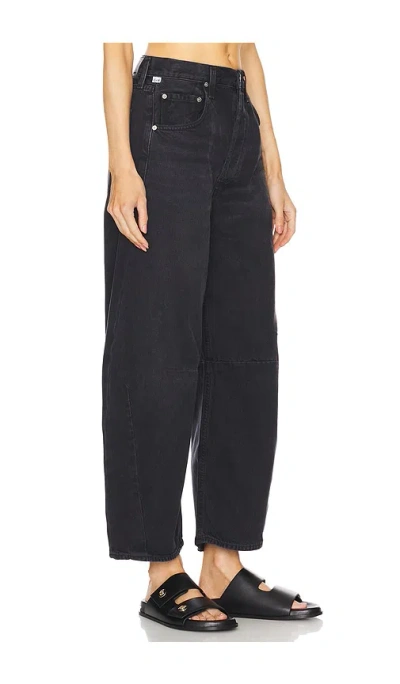 Citizen Of Humanity Horseshoe Cropped Raw Hem Jeans In Black