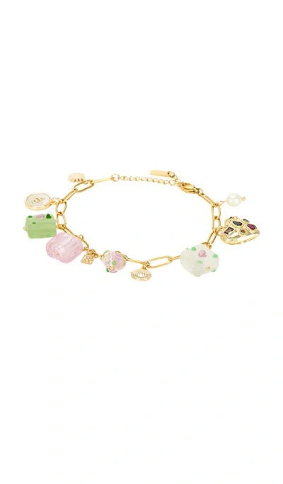 Shop Casa Clara Maya Charm Bracelet In Rose,green