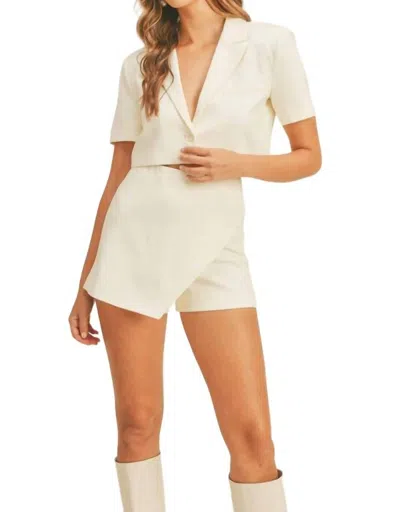 Mable Crop Jacket & Skort Set In Cream In White