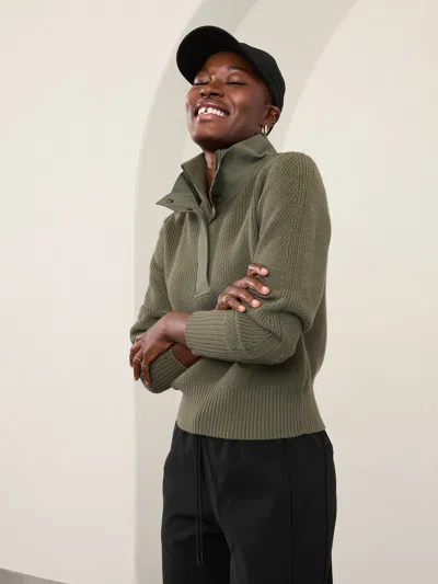 ATHLETA HANOVER HYBRID 1/2 ZIP SWEATER 