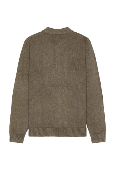 Shop Rhythm Mohair Button Up Knit Shirt In Olive