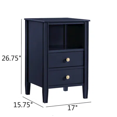 Comfort Pointe Winsley 2-drawer Storage Nightstand - Midnight Blue