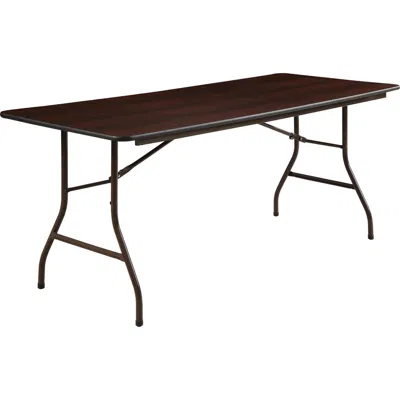 Lorell Economy Folding Table - Melamine Rectangle Top - 500 Lb Capacity - 72" Table Top Length X 30" Table