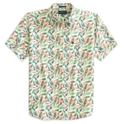 Fish Hippie Co Men's Rowe Short Sleeve Shirt In White/green In Multi