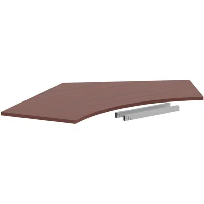 Lorell Relevance Series Curve Worksurface For 120 Workstations - Mahogany Rectangle Top - Contemporary Styl