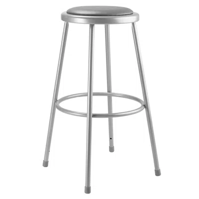 National Public Seating Nps 30"heavy Duty Vinyl Padded Steel Stool, Grey
