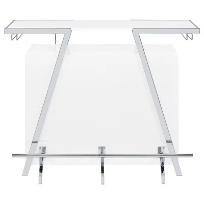 Coaster Araceli Home Bar Wine Cabinet White High Gloss And Chrome