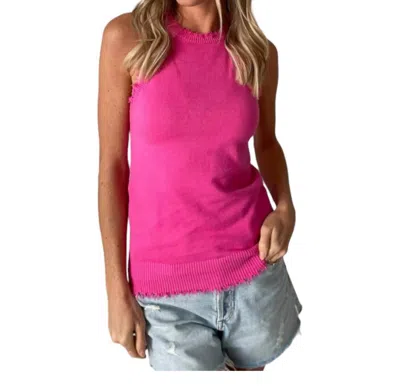 Six/fifty Emily Fringe Tank Top In Pink In Pink