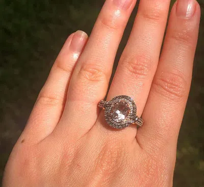 Pre-owned Le Vian Levian Ring Peach Morganite Chocolate Vanilla Diamonds 1.81ct 14k Rose Gold In Pink