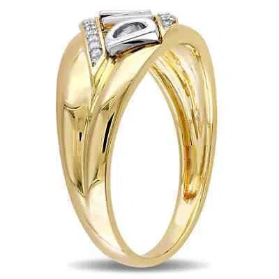 Pre-owned Amour Diamond Men's "dad" Ring In 10k Yellow Gold In Check Description