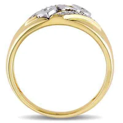 Pre-owned Amour Diamond Men's "dad" Ring In 10k Yellow Gold In Check Description