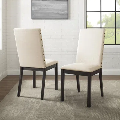 Crosley Furniture Hayden 2pc Upholstered Chair Set Slate - 2 Upholstered Chairs