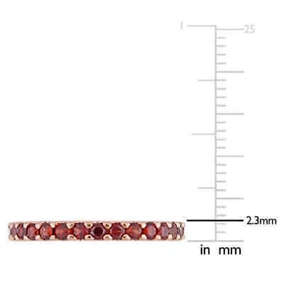 Pre-owned Amour 1 1/5 Ct Tgw Garnet Eternity Ring In 10k Rose Gold In Pink
