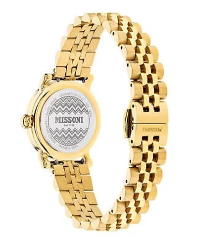 Pre-owned Missoni Womens  Mini Monogram Gold 28mm Bracelet Fashion Watch