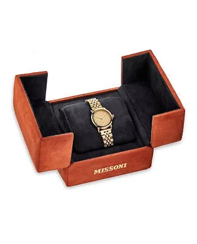 Pre-owned Missoni Womens  Mini Monogram Gold 28mm Bracelet Fashion Watch
