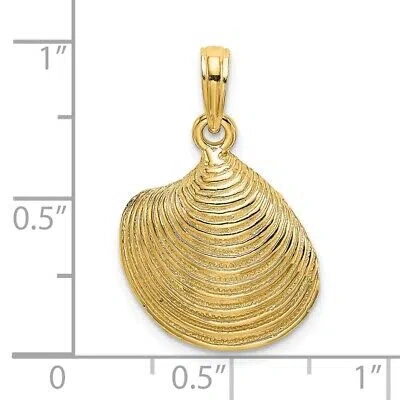 Pre-owned Diamond2deal 14k Yellow Gold Textured Clam Shell Charm Pendant Gift For Women