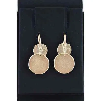 Pre-owned Chanel 22p Free Spirit Cc Gold Logo Circle Dangle Drop Statement Hoop Earrings