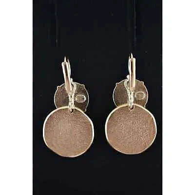 Pre-owned Chanel 22p Free Spirit Cc Gold Logo Circle Dangle Drop Statement Hoop Earrings