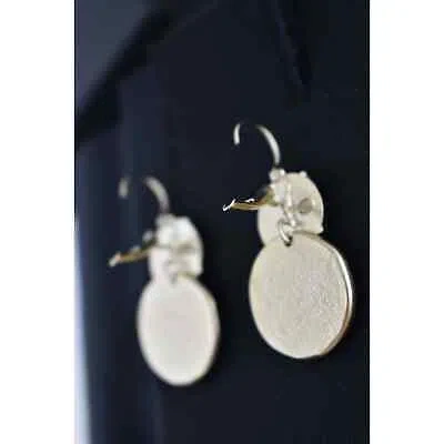 Pre-owned Chanel 22p Free Spirit Cc Gold Logo Circle Dangle Drop Statement Hoop Earrings