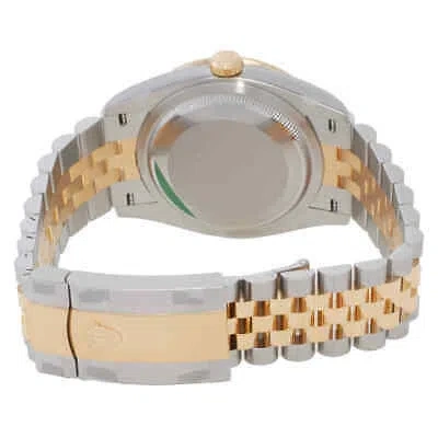 Pre-owned Rolex Datejust 36 Automatic Champagne Palm Motif Dial Chronometer Diamond Watch