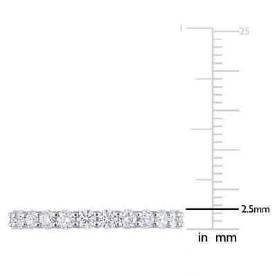 Pre-owned Amour 1 1/2 Ct Dew Created Moissanite Eternity Ring In 10k White Gold