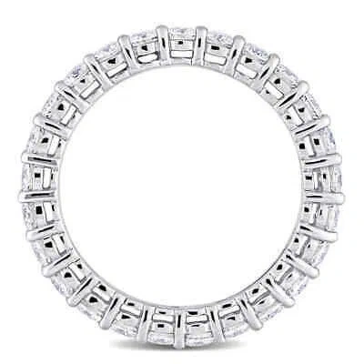 Pre-owned Amour 1 1/2 Ct Dew Created Moissanite Eternity Ring In 10k White Gold