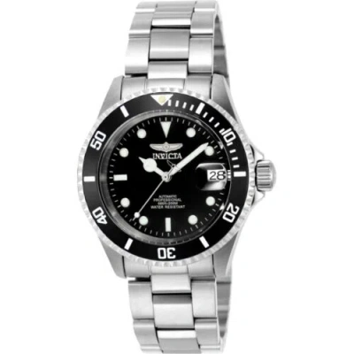 Pre-owned Invicta Men's Watch Pro Diver Automatic Black Dial Silver Steel Bracelet 9937ob