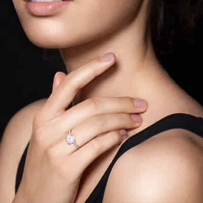 Pre-owned Amour 1 4/5 Ct Dew Created Moissanite And 1/10 Ct Tdw Diamond Engagement Ring In In Yellow