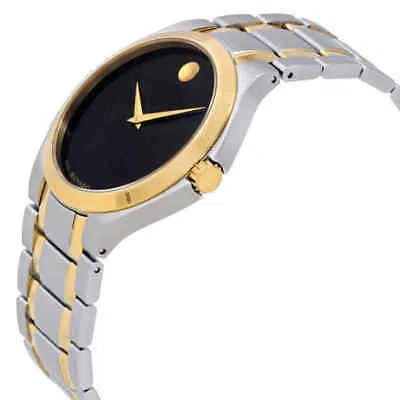 Pre-owned Movado Collection Black Dial Two-tone Men's Watch 0606896