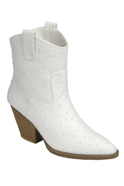 La Shoe King Women's Stop And Stare Bootie In Pearl In Beige