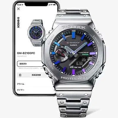 Pre-owned Casio G-shock Gm-b2100pc-1ajf Watch Blue-purple Metal Model With Smartphone Link